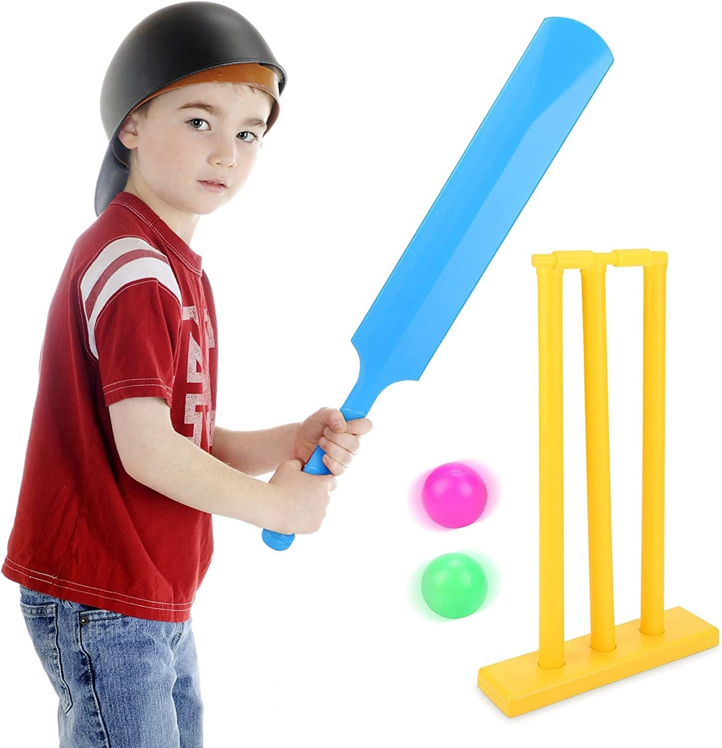 Kids Cricket Set Cricket Bat Stumps Set Sports Backyard Beginner Cricket Sets For Parent- child Sports Game Gift Indoor Outdoor