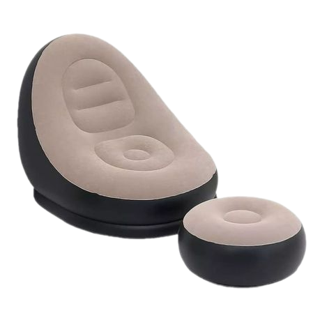 Inflatable Air Sofa with Foot Rest & Free Air Pump