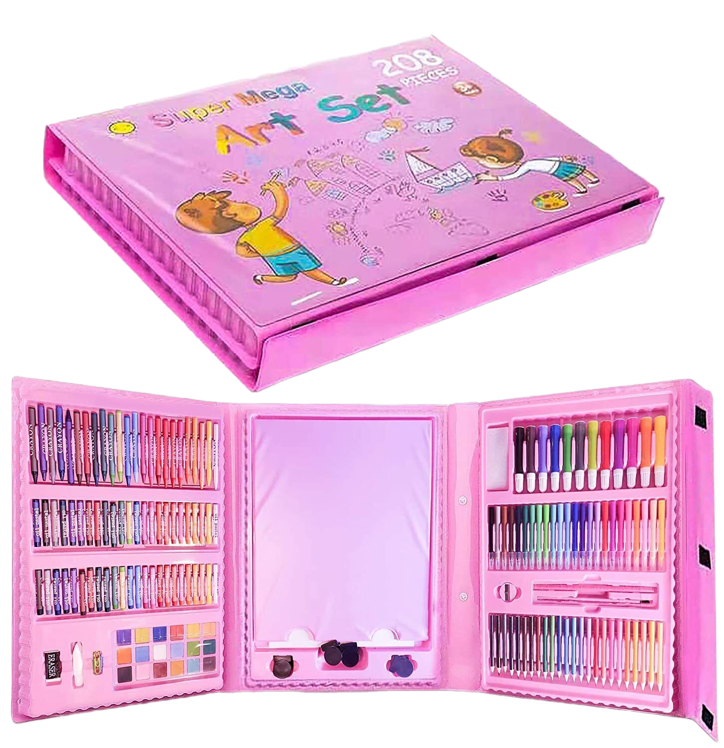 208 Piece Deluxe Art Set Drawing Set for Kids Crafts Kit Box Gift Art Supplies for Drawing