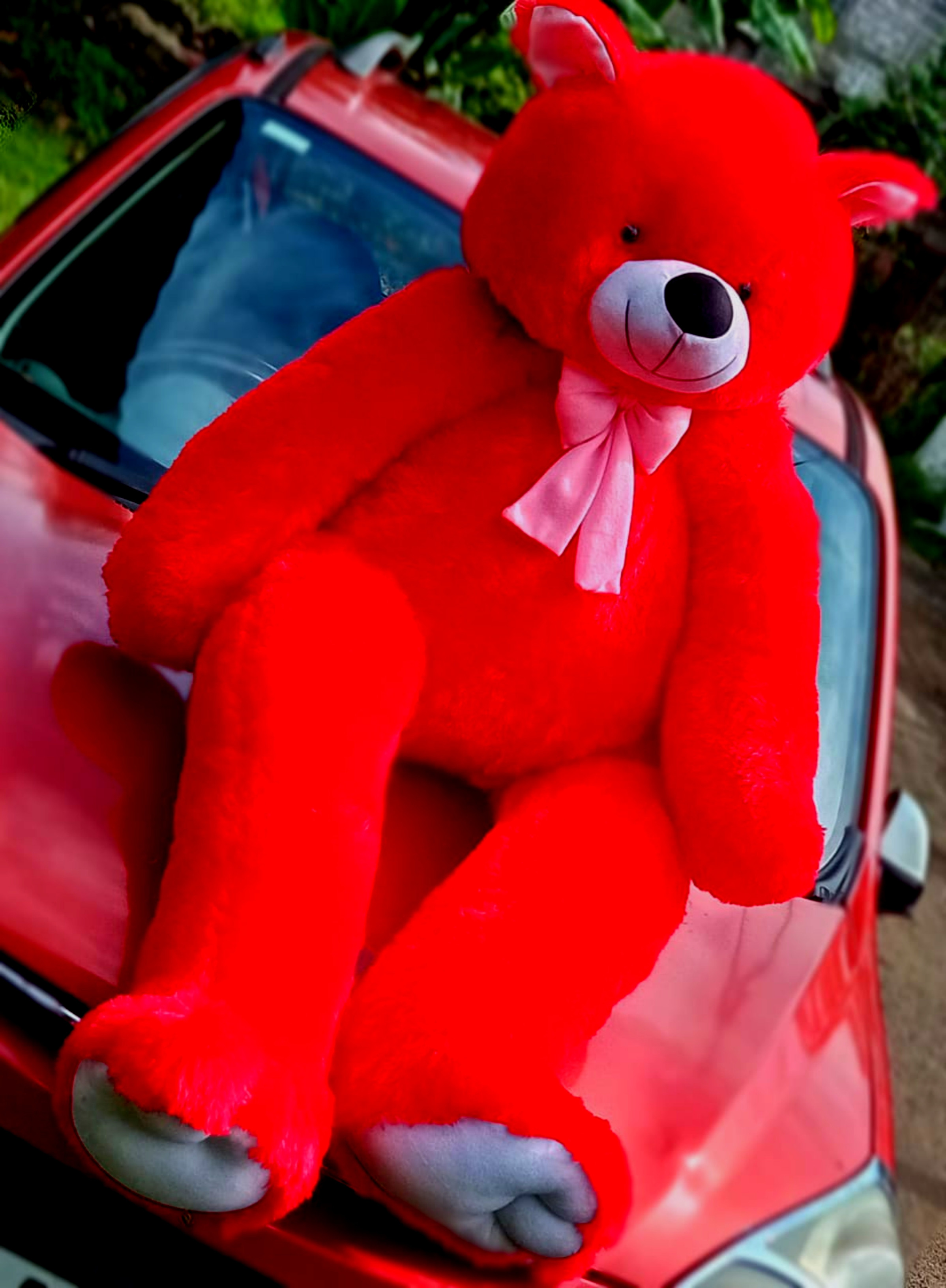 Big Teddy Bear - 6 Feet Red Color