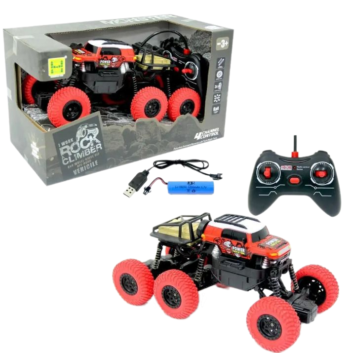 6WD RC OFF Road Remote Control Rock Crawler Monster Rechargeable Buggy Car Truck Jeep 4 Wheel Drive Suspension System Strong Power High Quality Unique Design 1:16 Scale OFF Road Vehicle