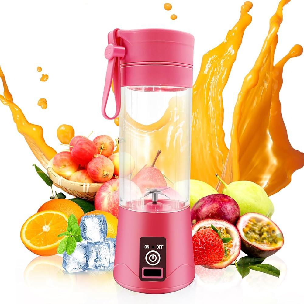 Portable Blender, Mini Personal Blender Bottle for shakes and smoothies with USB Rechargeable on the Go Mixer Electric Blender Cup for Fruit Juice Protein